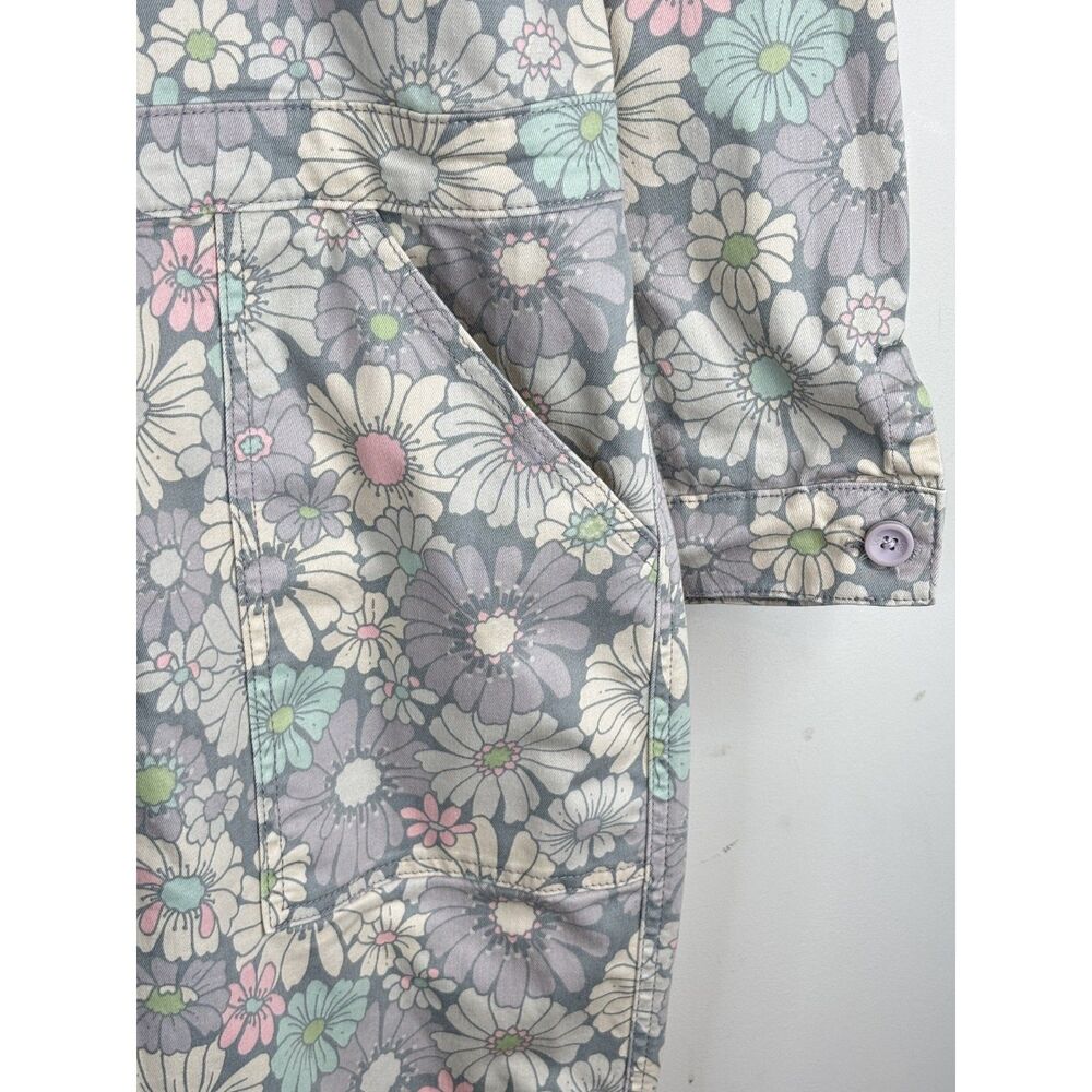 LEE x Free People Floral Union Alls Coveralls Jumpsuit L Workwear Boho Utility - Picture 5 of 14